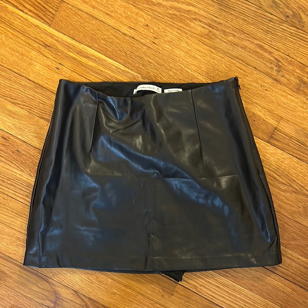 Abercrombie Black Vegan Leather Skort